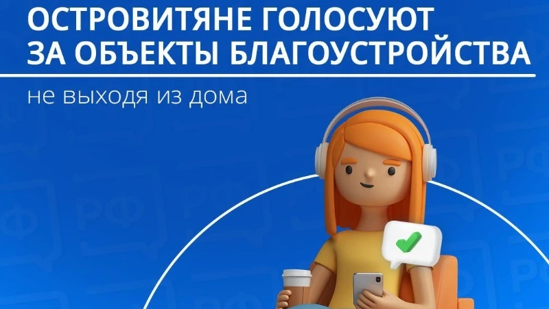 Жители островного региона продолжают голосовать за объекты благоустройства, не выходя из дома 