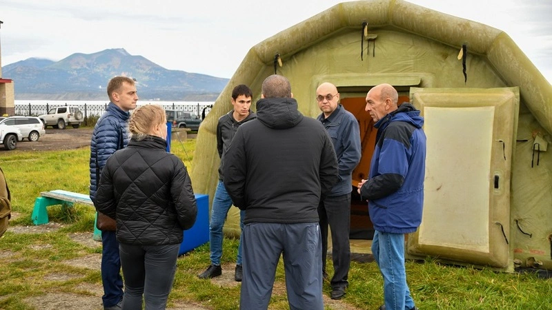 Учения МЧС в Южно-Курильске