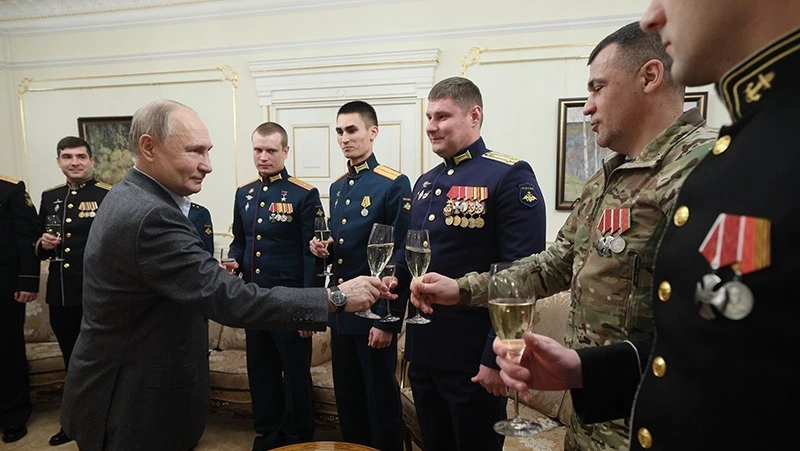 Встреча с военнослужащими – участниками СВО 1 января 2024 года в Ново-Огарёве