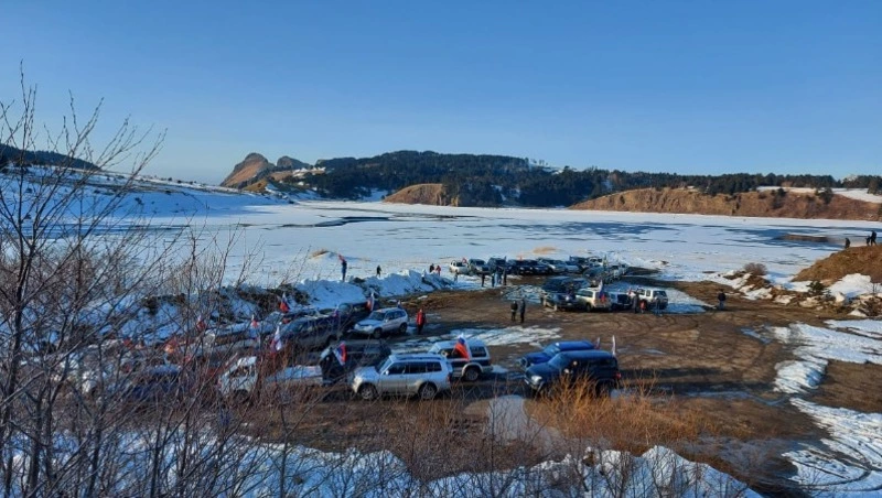 В честь восьмилетия присоединения Крыма к России прошел автопробег на острове Шикотан